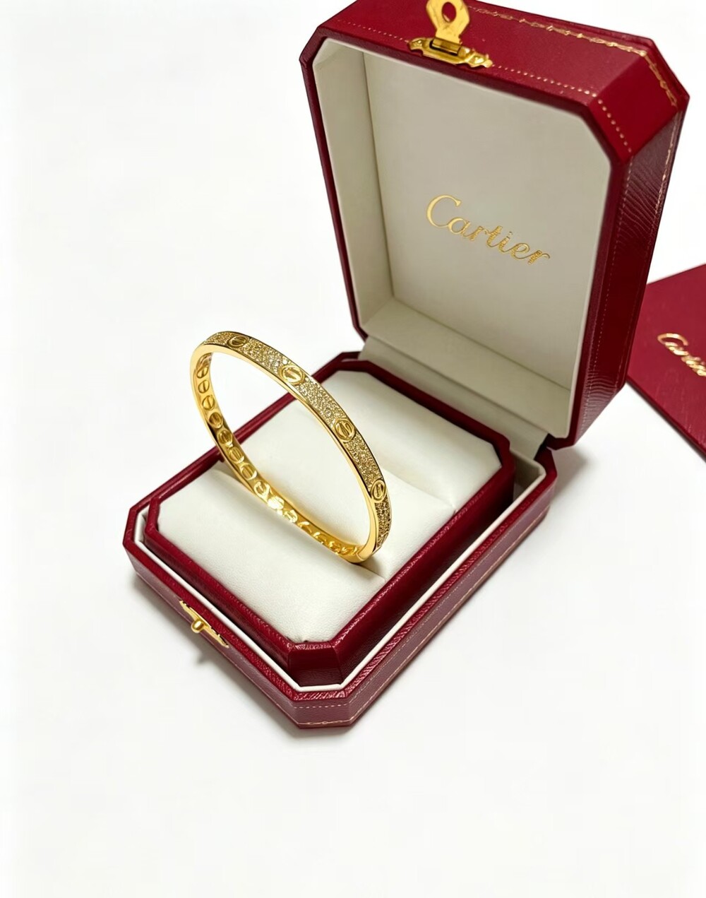 Cartier Love Paved Accent Bangle Bracelet